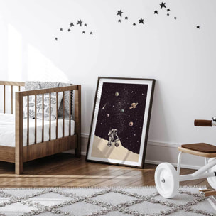 Affiche enfant coup de balai  Affiche + cadre en bois - Noir