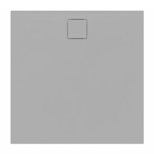 Vision Receveur de douche 90x90cm + Siphon Eslim90. Marbre coulé, gris (SATSVVI90QS-S)