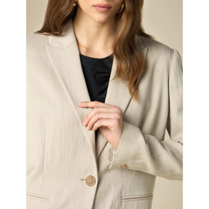 Oltre - Blazer en mezcla de tencel - Beige