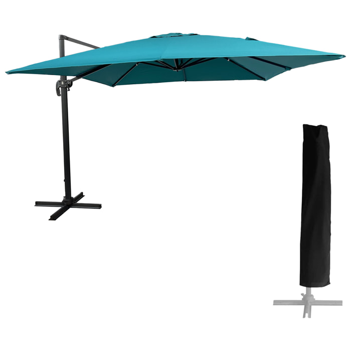 Parasol déporté MOLOKAI carré avec housse -
