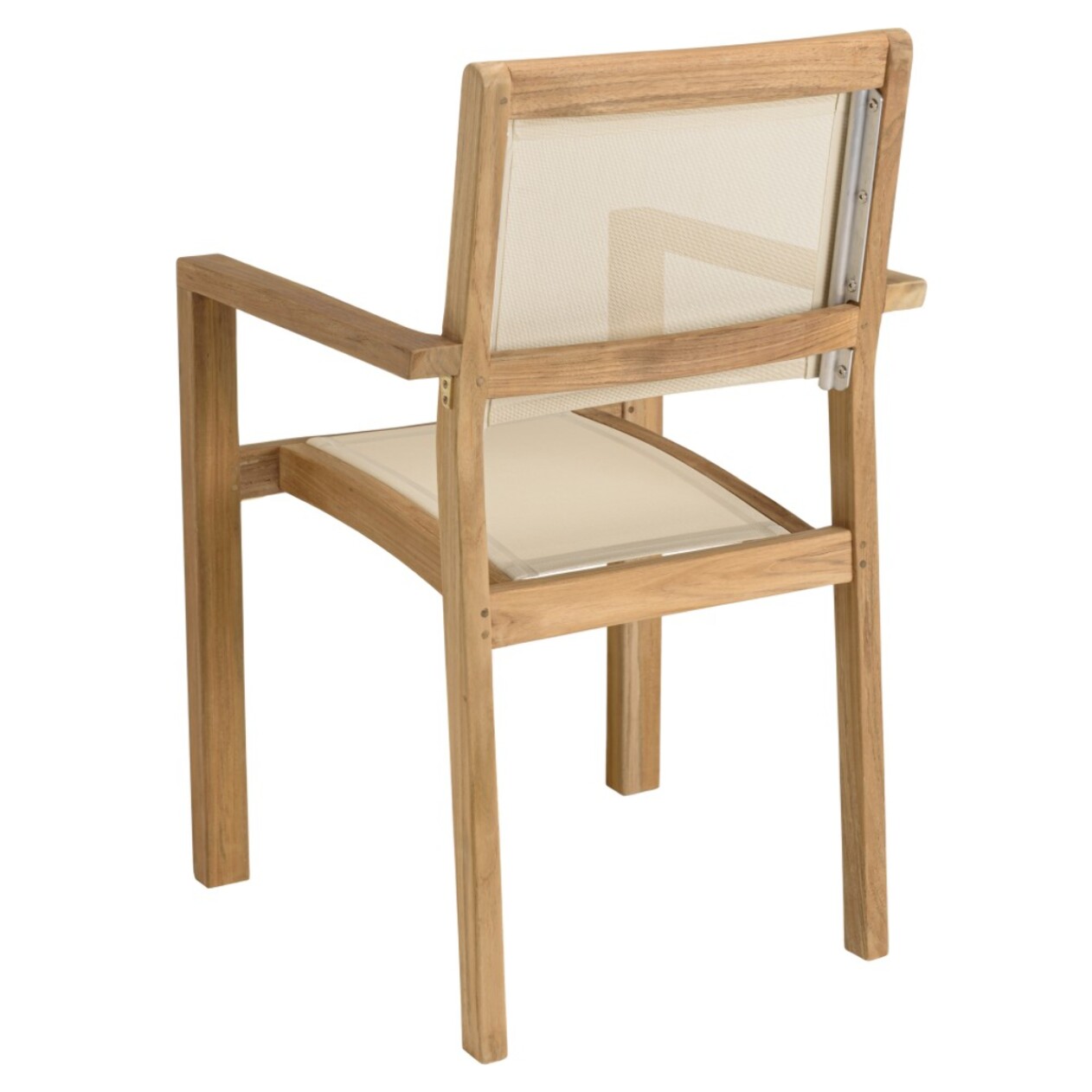 FUN - Lot de 2 fauteuils empilables textilène couleur beige