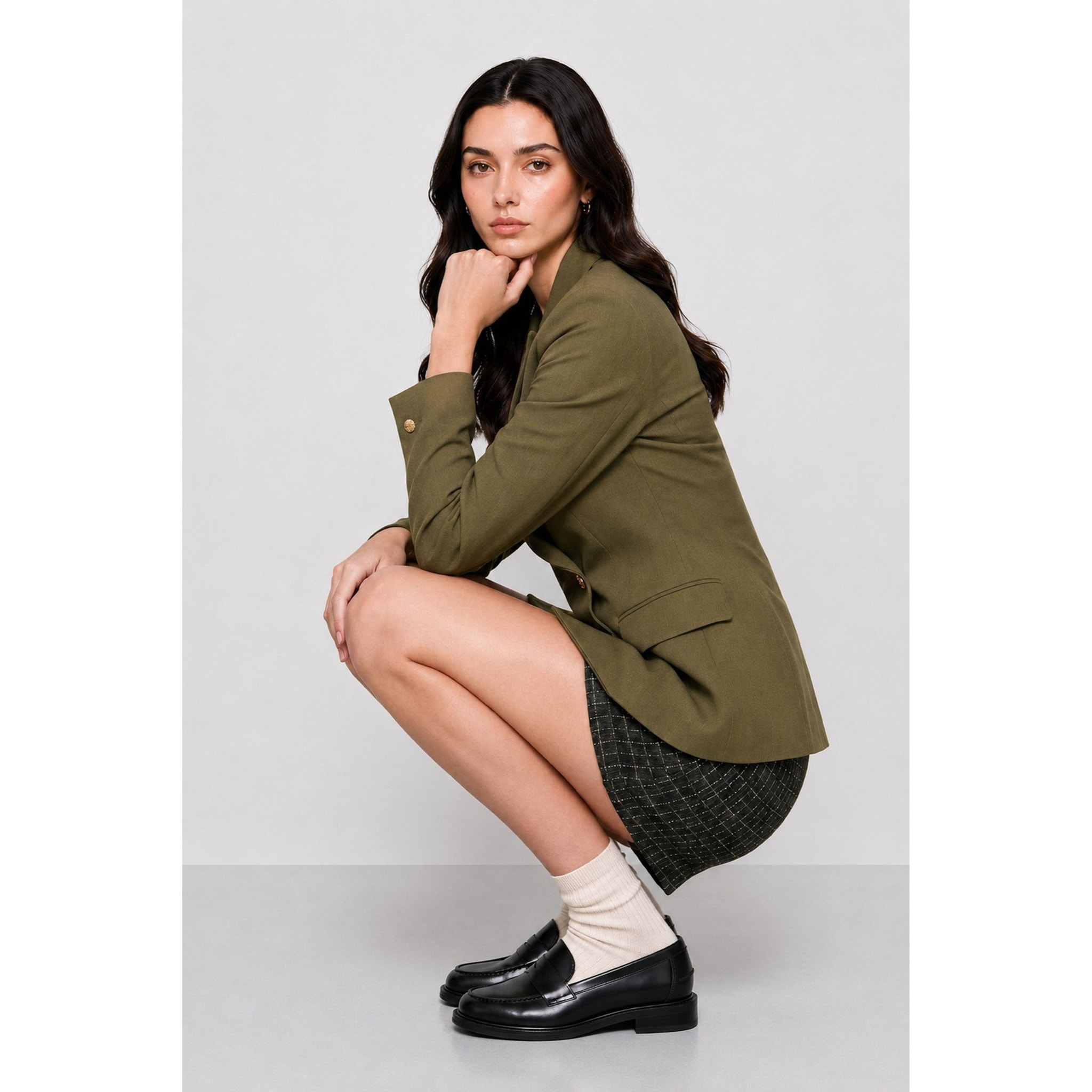 Kocca - Gonna da donna con motivo a quadri in cotone e lana vergine Donna