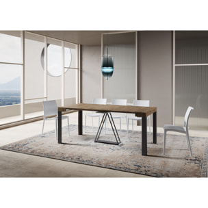 Consola extensible 90x40/300 cm Tarax nogal estructura antracita