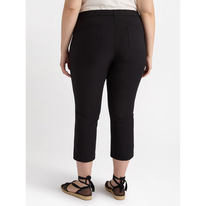 Fiorella Rubino - Pantaloni Capri cinque tasche - Nero