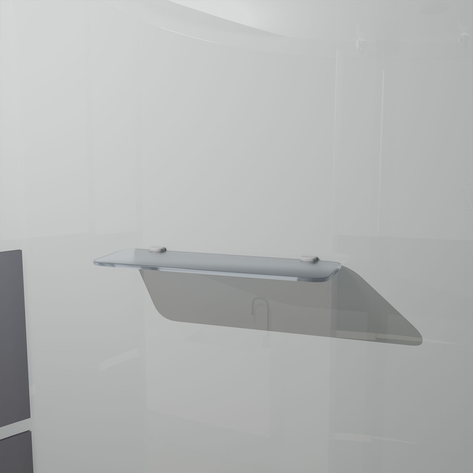 Cabine de douche 1/4 de cercle 90x90x215cm avec bande depolie - SILVERY STRIPE ROUND