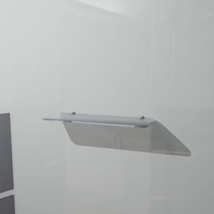 Cabine de douche 1/4 de cercle 90x90x215cm avec bande depolie - SILVERY STRIPE ROUND