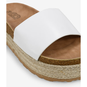 Sandalias blancas con plataforma de esparto