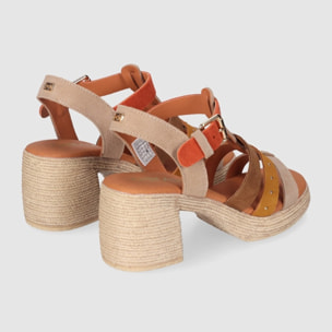 Sandalias de Piel - Multicolor - Tacón: 7 cm