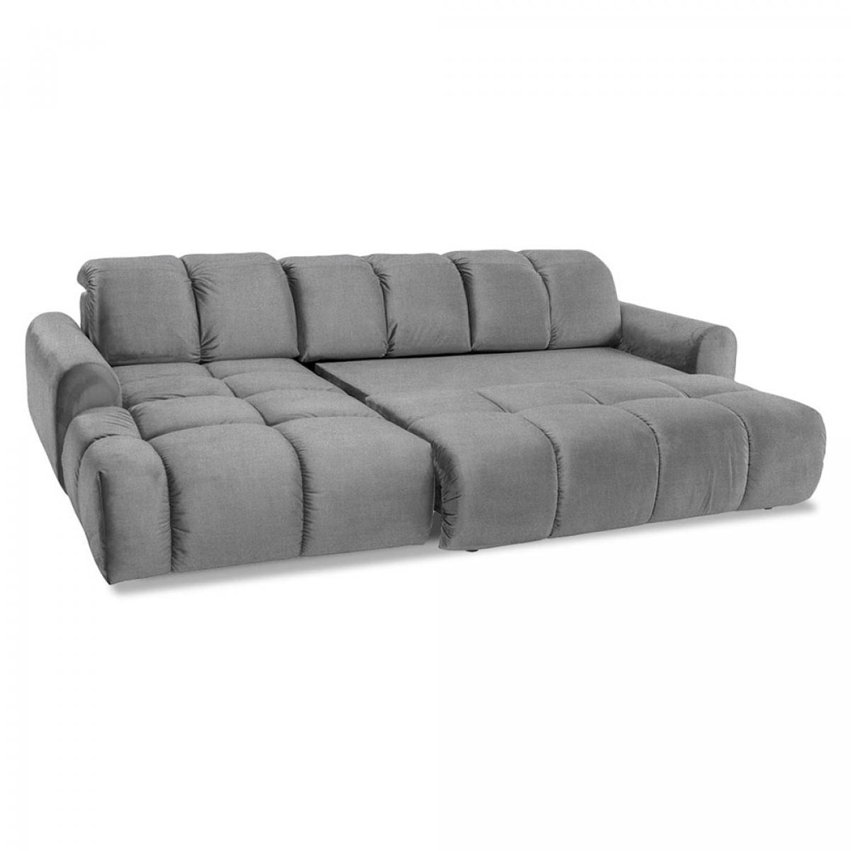 Canapé Tissu Convertible Angle gauche Gris clair Anacapri - 3 Places