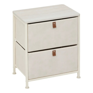 Chevet Tissa 2 tiroirs beige