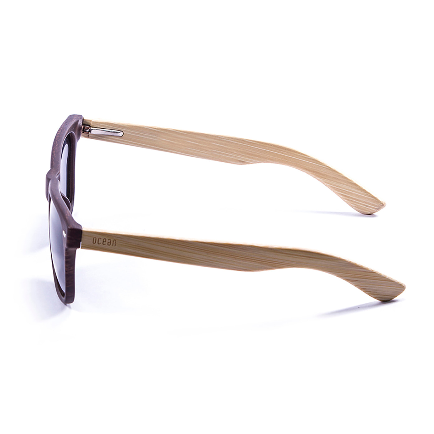 Gafas de sol OCEAN BEACH WOOD - Madera marrón oscuro y / Revo azul