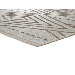 LUX Alfombra geométrica en estilo étnico en color beige, varias medidas disponibles.