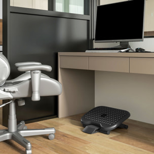 Repose-pieds bureau ergonomique hauteur et inclinaison réglables 46L x 35l cm noir