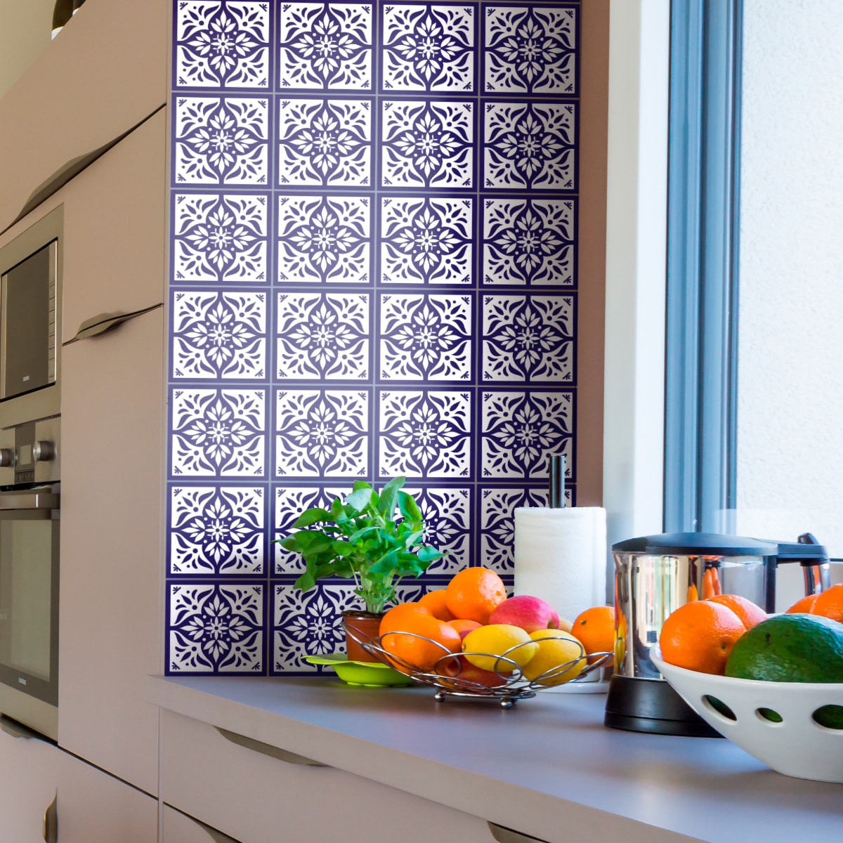 Stickers muraux - Sticker Mural Carrelage adhésif Cuisine Salle de Bain - 30 STICKERS CARRELAGES AZULEJOS GONZALO