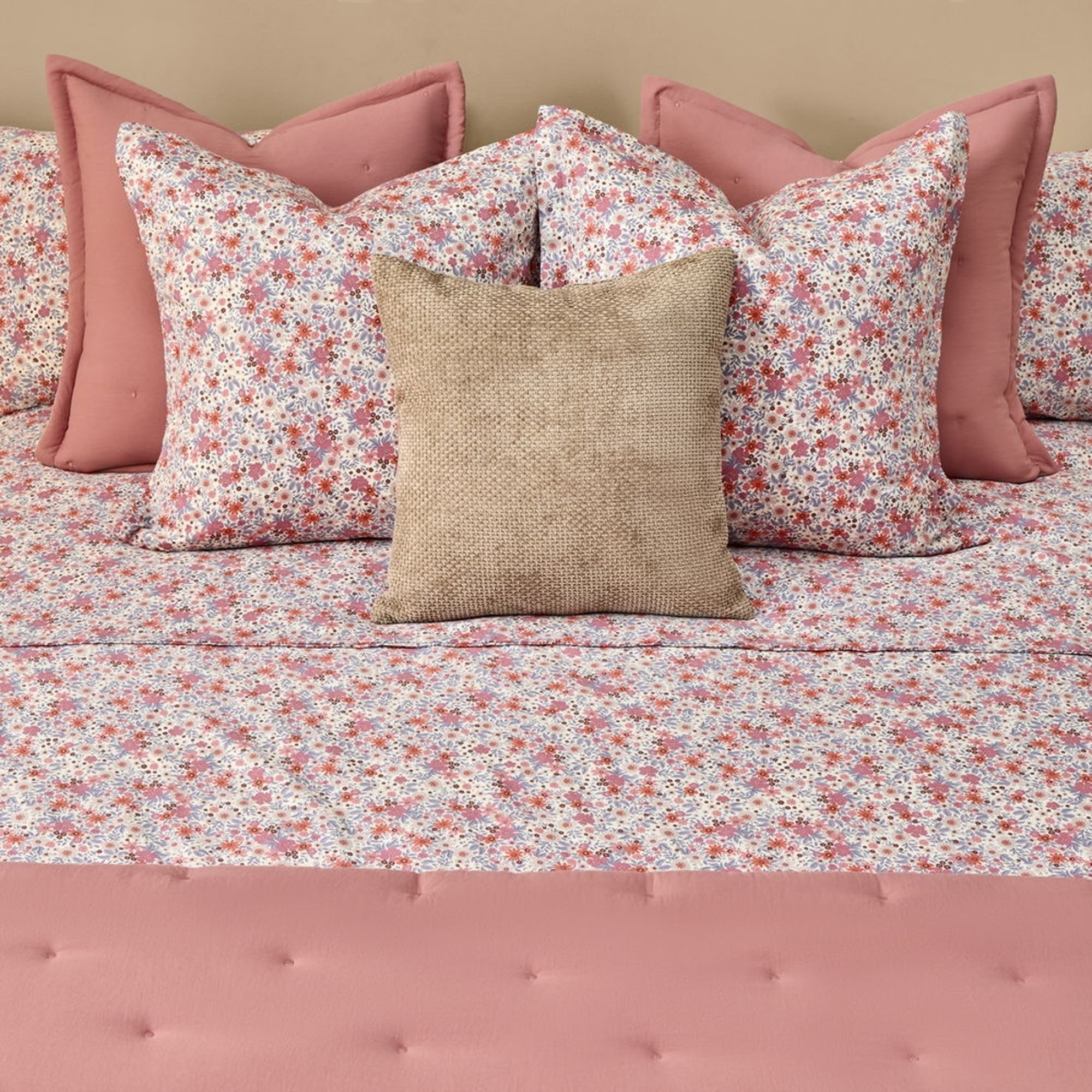 Sábana algodón sostenible flores Onflo color azul 100% Algodón percal