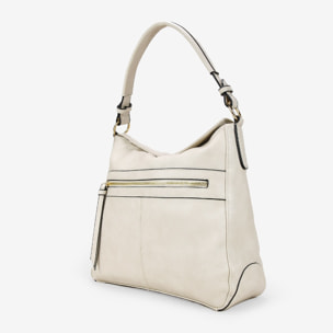 Bolso shopper gris con cremallera