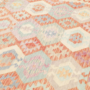 Tapis kilim géométrique, tissé plat en laine, VADOSET