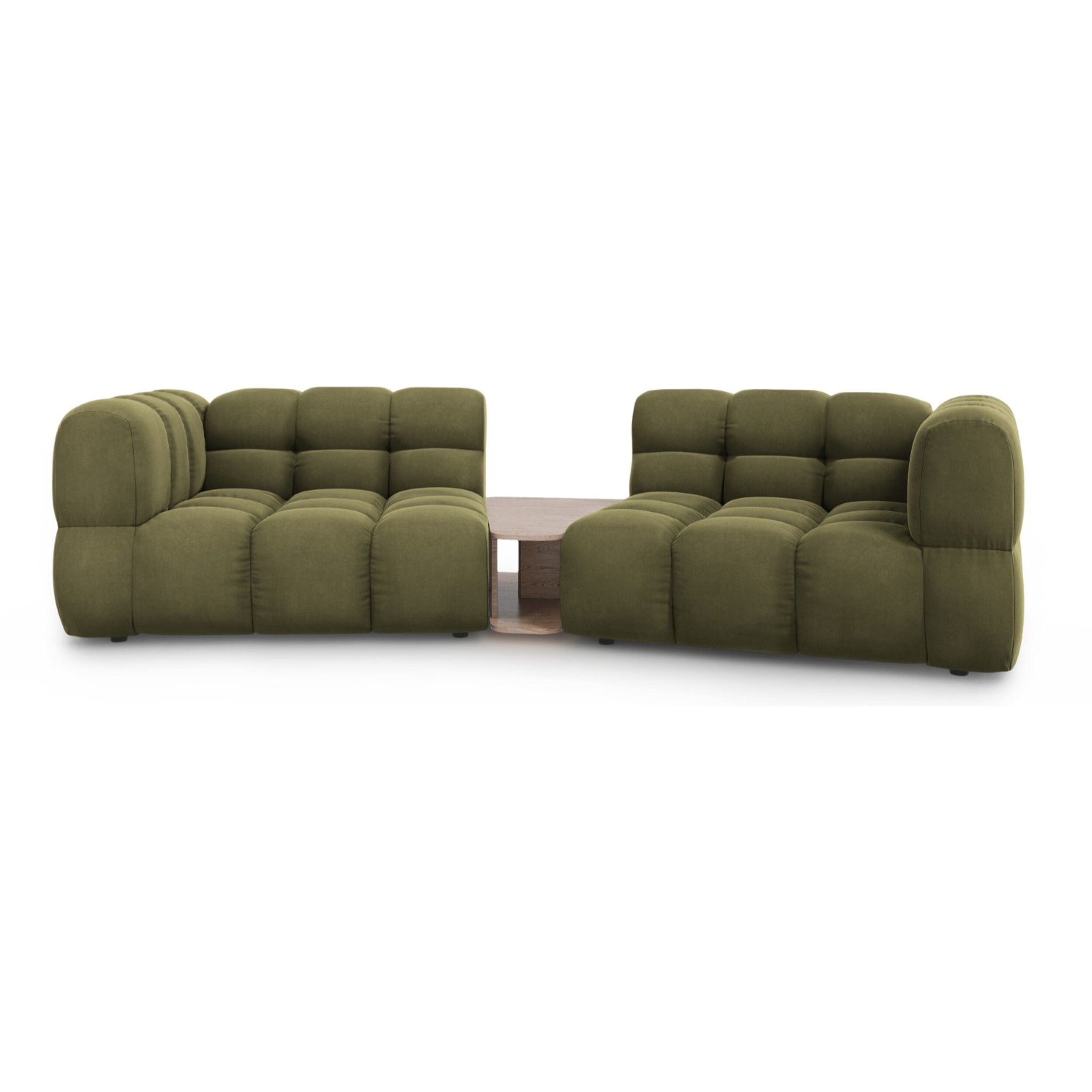 Canapé modulable "Sky" 2 places en velours vert clair