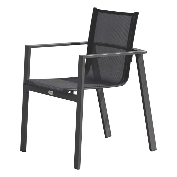 ALU-MIAMI - Fauteuil de jardin empilable en aluminium