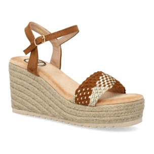 Sandalias de cuña de yute para mujer, comodas y elegantes, diseño moderno.