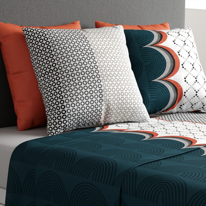 Parure De Drap 3pcs avec Drap housse Bonnet:25cm 100%coton 57fils Antan