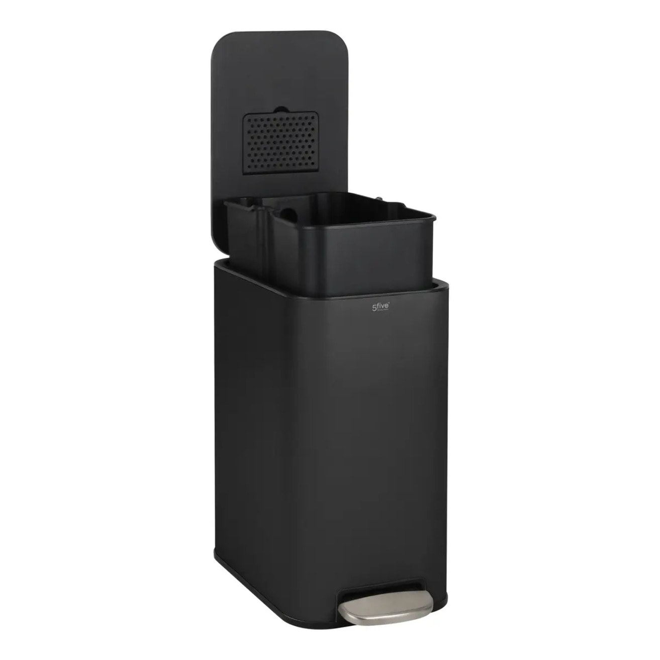 Poubelle slim rectangulaire à pédale Delta 20L noir