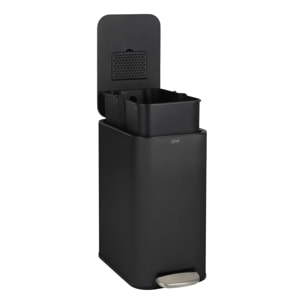 Poubelle slim rectangulaire à pédale Delta 20L noir