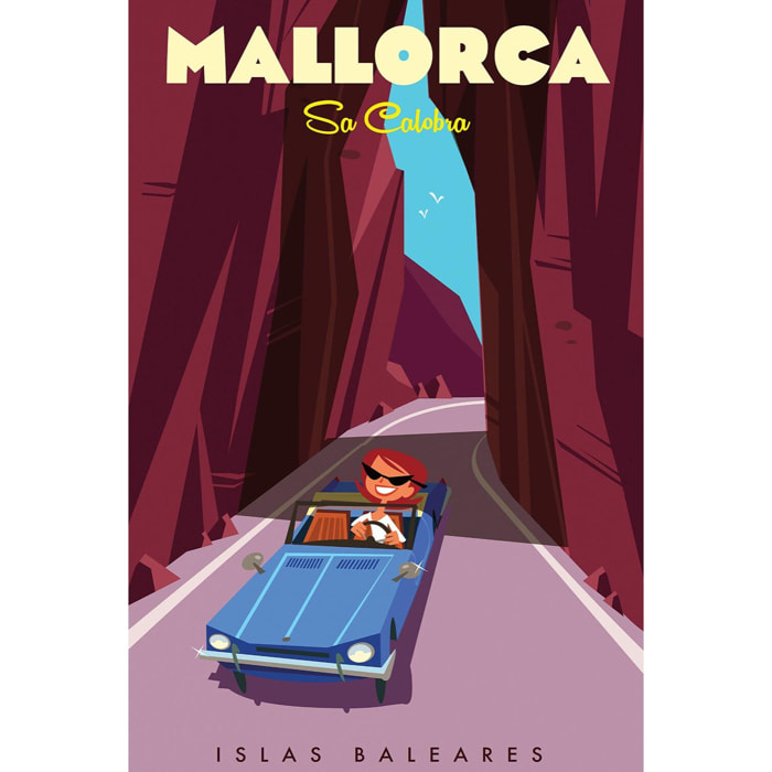 Tableau vintage  mallorca route de sa callobra Toile imprimée