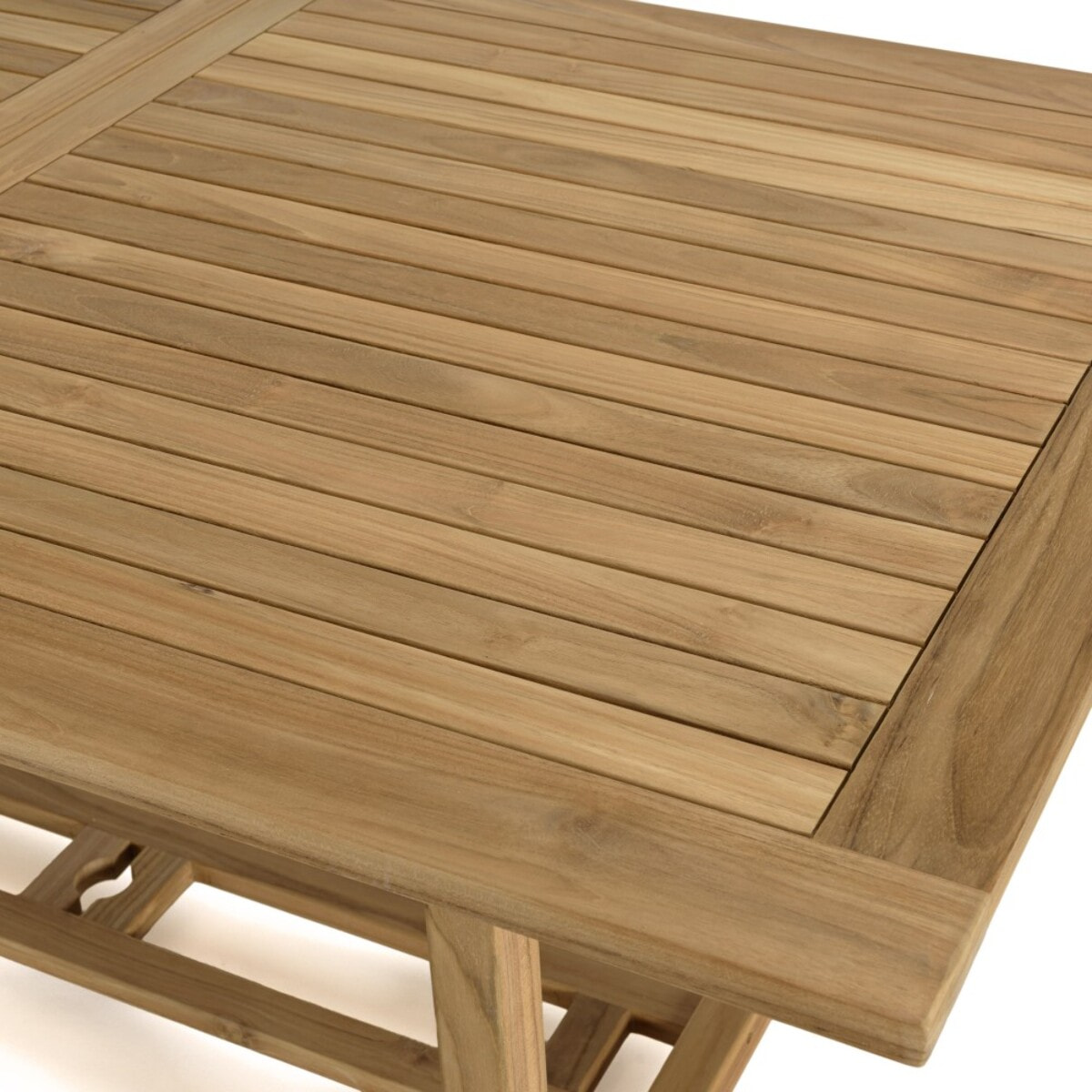 FUN - Ensemble de jardin en bois teck et textilène 8/10 personnes