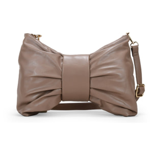 Bolso de hombro visón con lazo