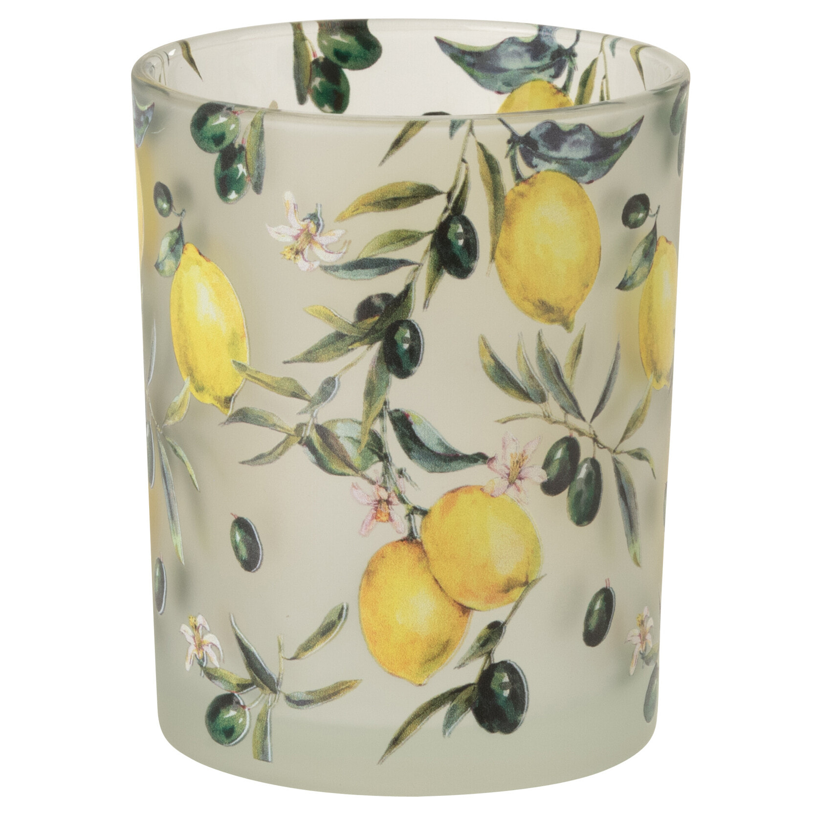 J-Line Photophore Citrons - verre - jaune/transparent - large