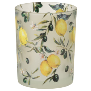 J-Line Photophore Citrons - verre - jaune/transparent - large