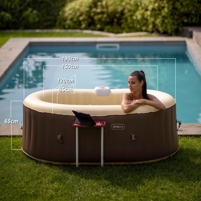 Spa Idromassaggio Ovale Gonfiabile Riscaldata 2 Persone EASE.ZONE 190x120x65cm 550L Pompa Super Silenziosa Integrata