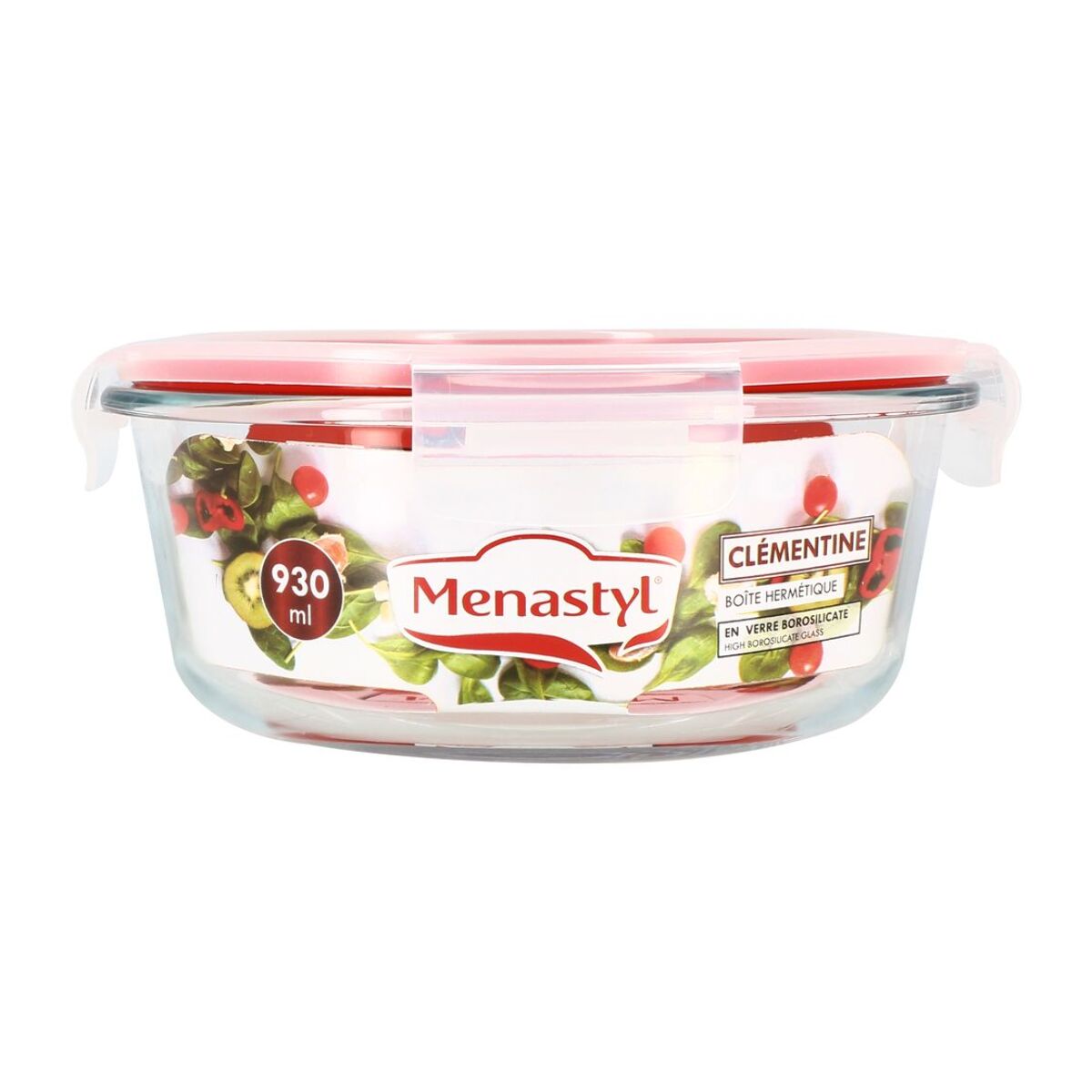 Boîte hermétique ronde 930ml en verre CLEMENTINE