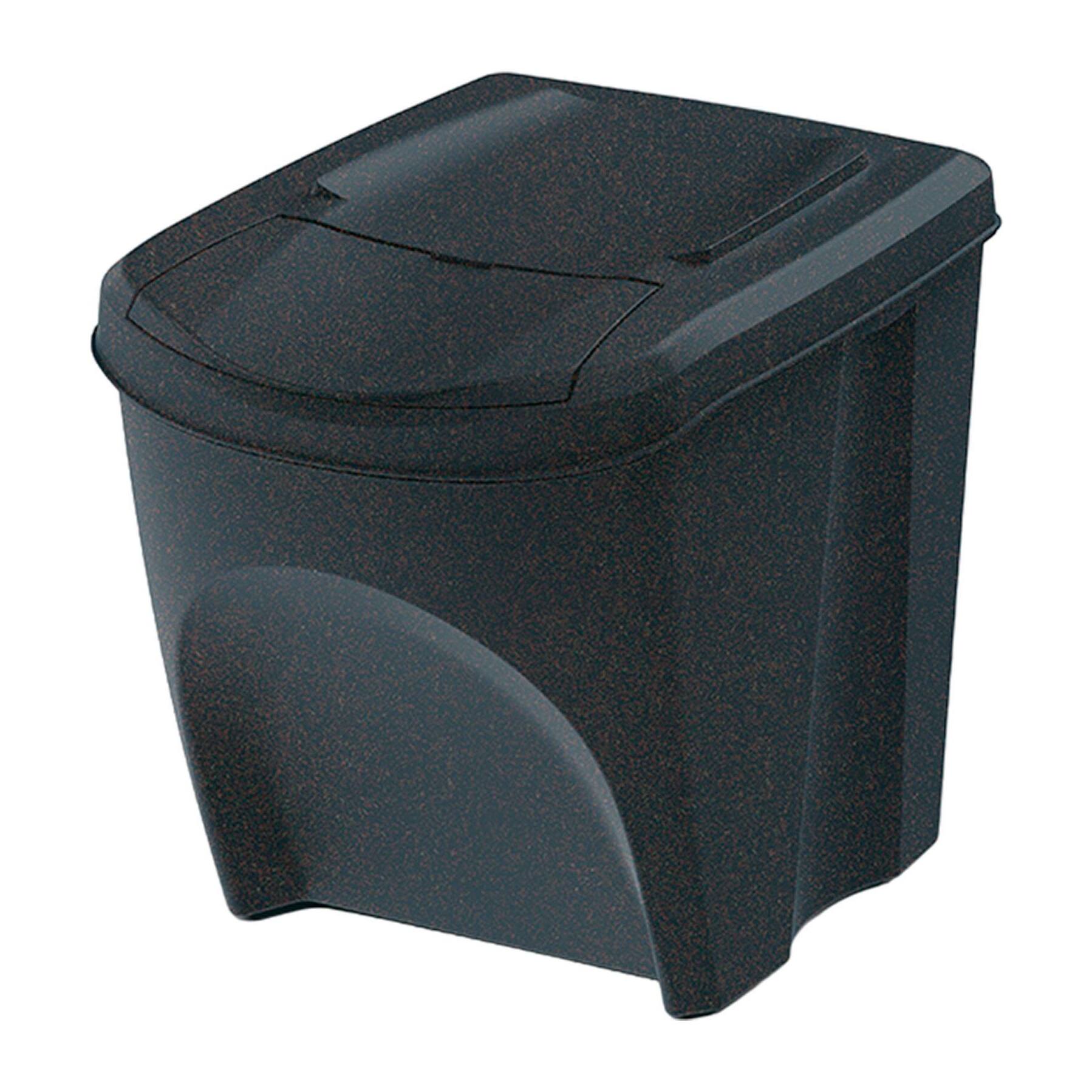 Set de 4 cubos de basura papelera reciclaje, antracita eco, volumen 4x25l