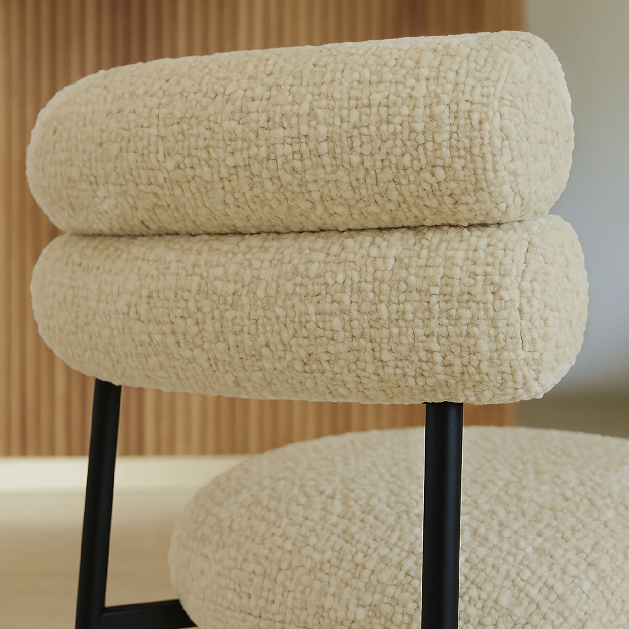 Ensemble table ovale et 6 chaises beige