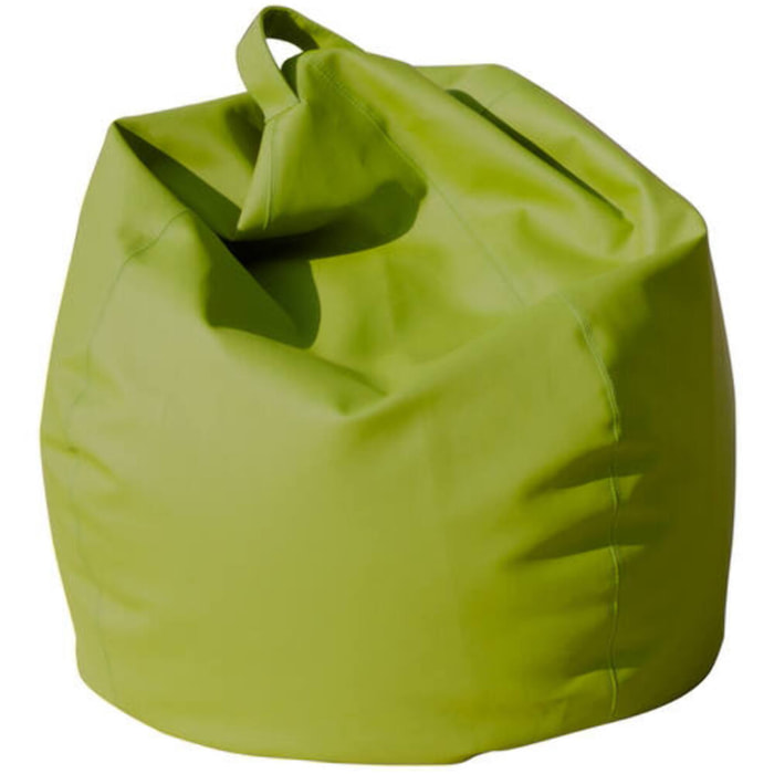 Pouf a sacco elegante, colore verde, Misure 80 x 120 x 80 cm