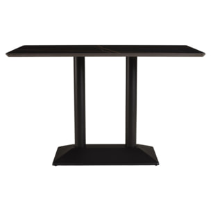 ICARE - Ensemble n°1: table bistrot rect. 120x70cm en céramique marbré noir