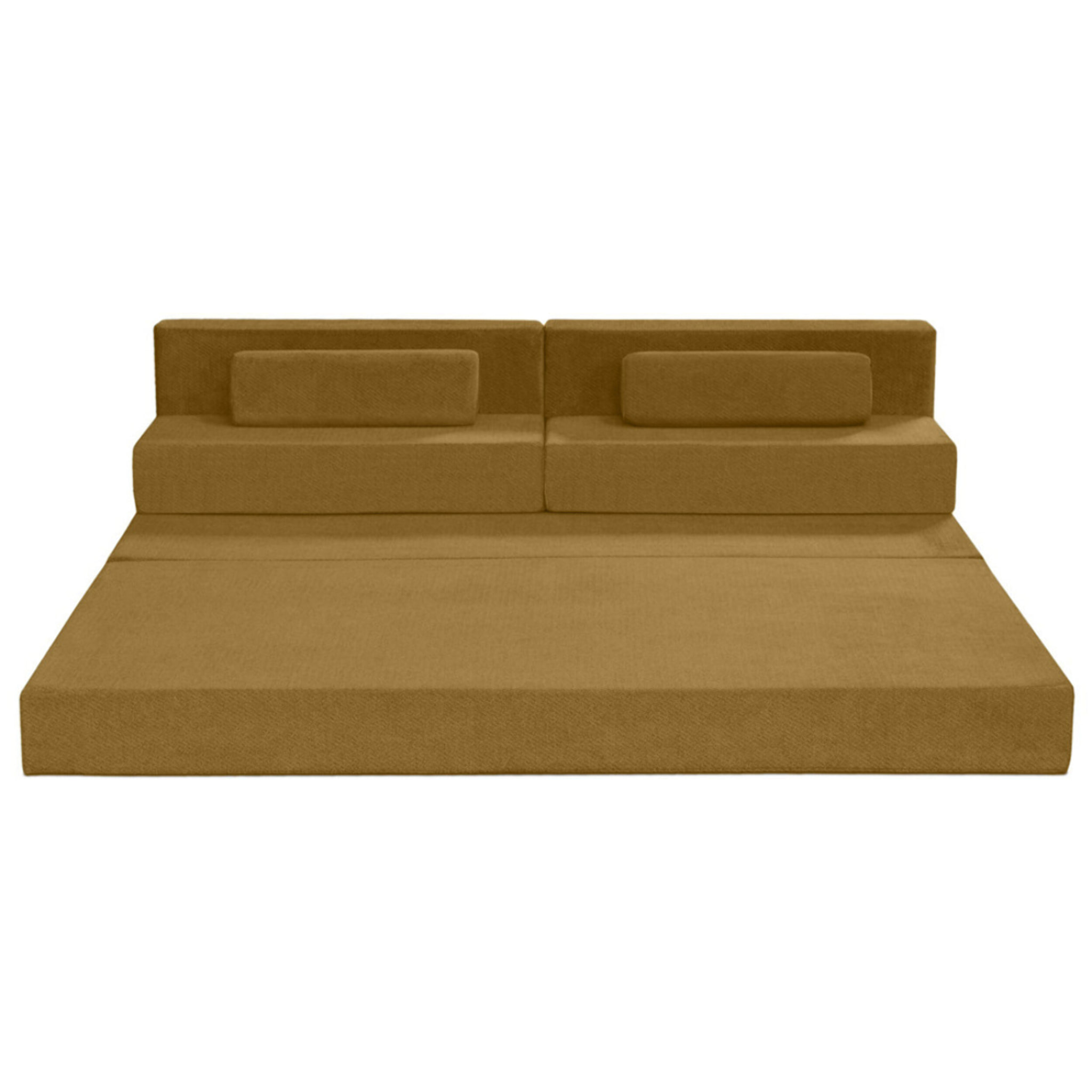 Astral - Canapé 3 places convertible en velours texturé - Marron
