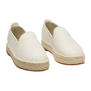 Espadrillas panna con tacco basso