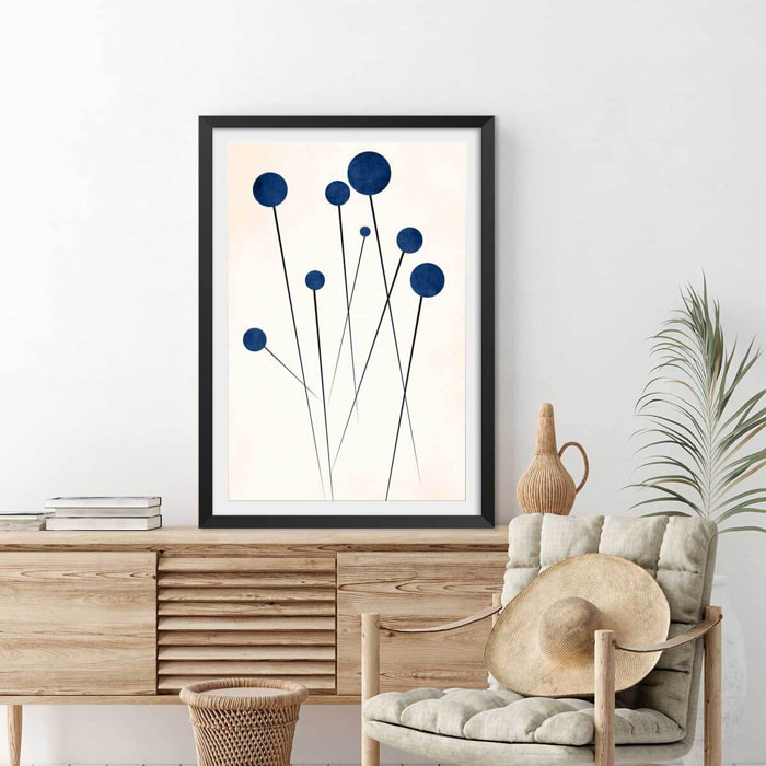 Affiche dessin ""fleurs de bleuets "" Affiche seule
