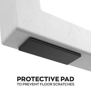 Tavolo da pranzo in legno e metallo con piedi trapezoid bianchi 160x90 cm Grigio Testurizzato