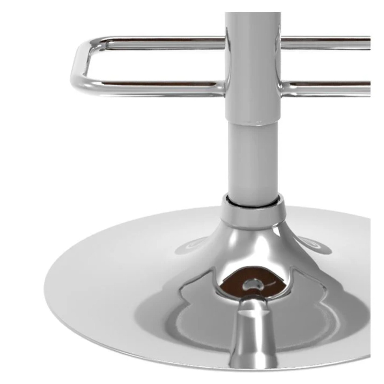 Chaise de bar réglable et pivotante en bois foncé et PU blanc 56/77 cm - Georges