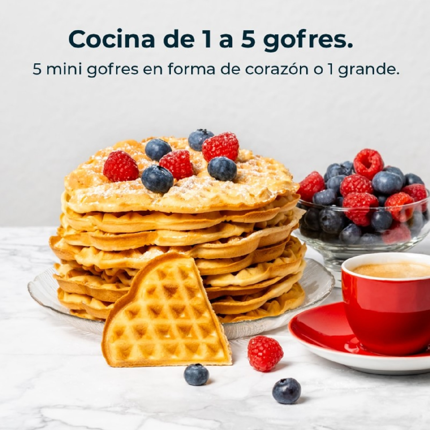 Cecotec Piastra per waffle Fun Gofrestone Round