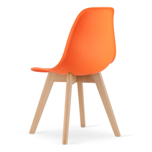 Set di 3 sedie Kito arancioni con gambe in faggio