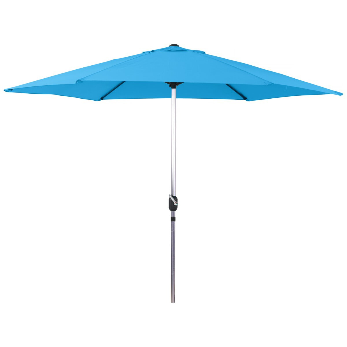 Parasol jardin droit Alu "Sol" - Rond - Ø 3m - Bleu