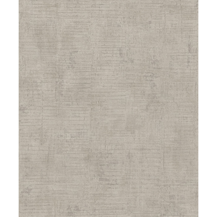 Papier peint effet enduit patiné gris taupe