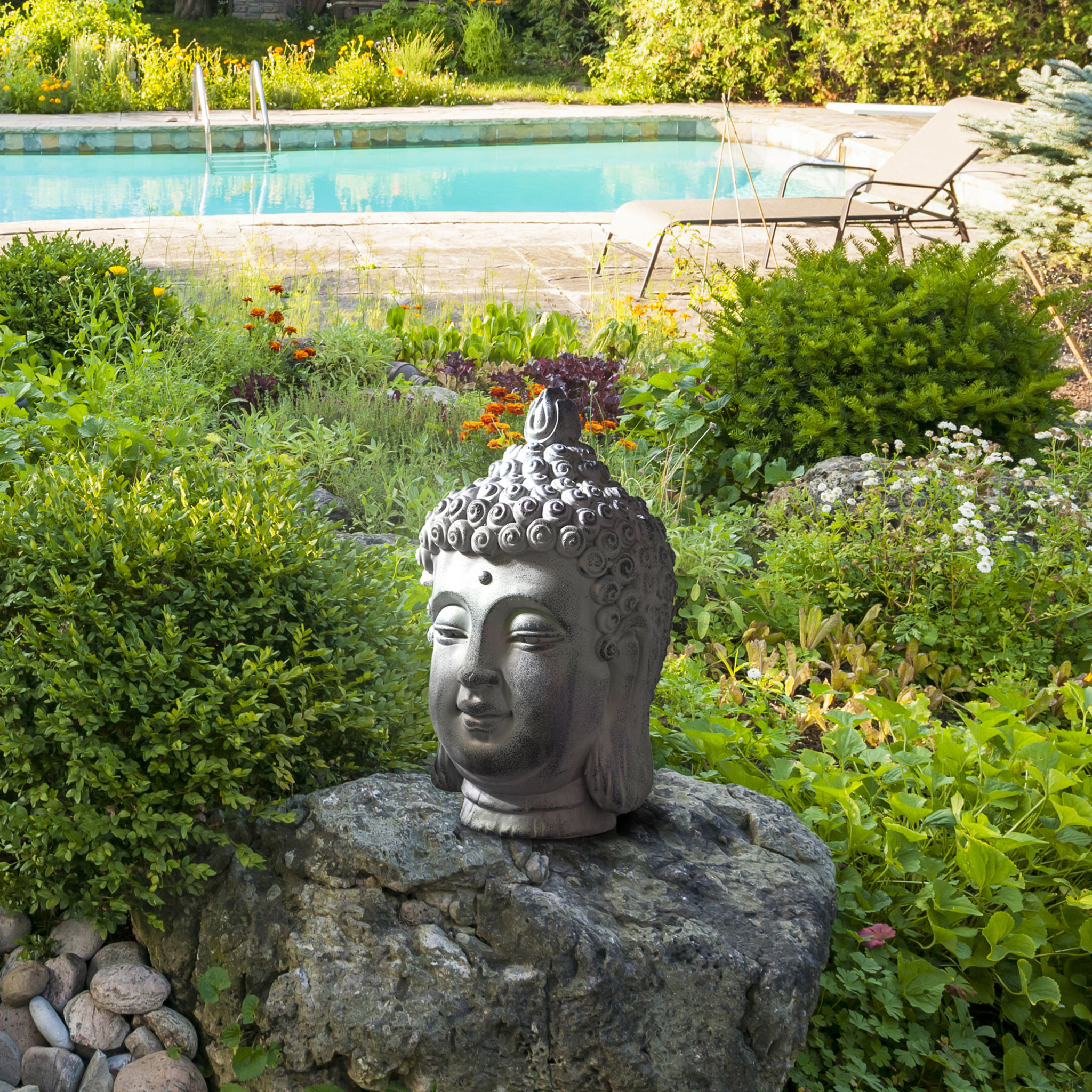 Tete De Bouddha En Magnesia H42cm