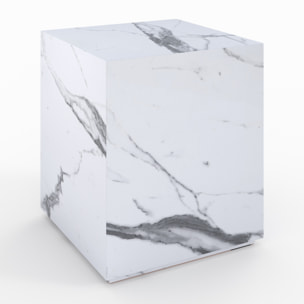 Table d'appoint effet marbre blanche - Lison