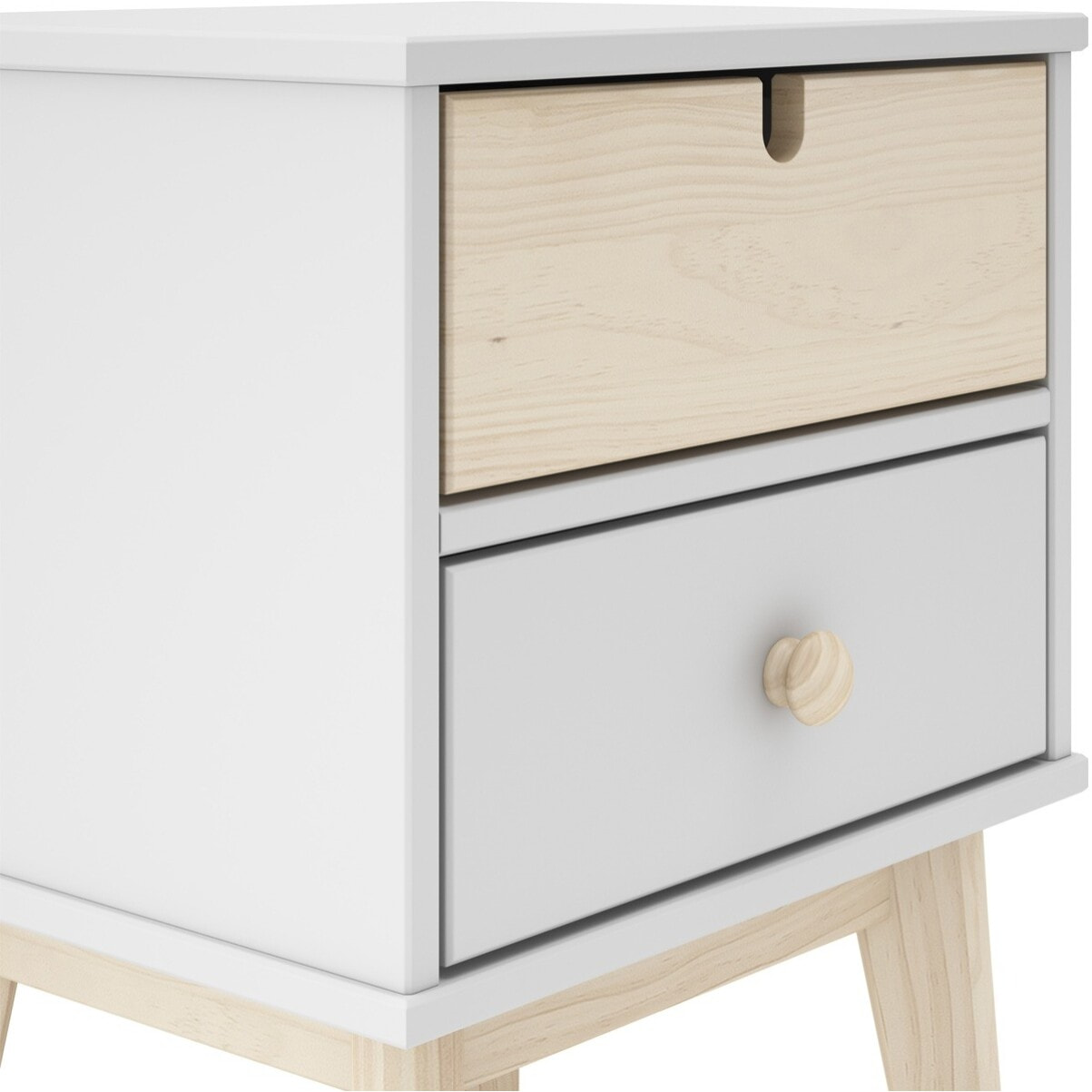 Table de chevet enfant 2 tiroirs en bois - LUCY